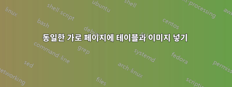 동일한 가로 페이지에 테이블과 이미지 넣기