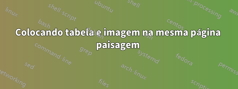 Colocando tabela e imagem na mesma página paisagem
