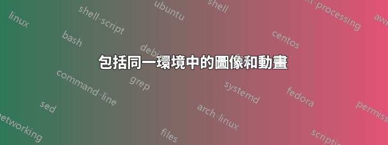 包括同一環境中的圖像和動畫