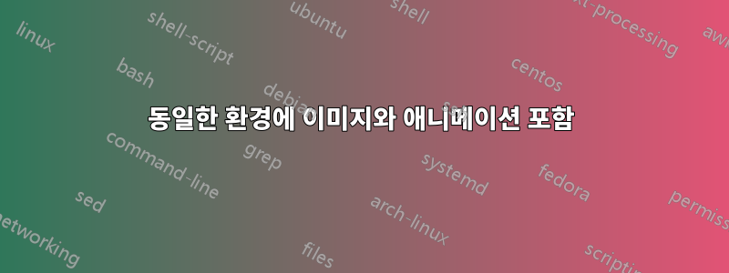 동일한 환경에 이미지와 애니메이션 포함