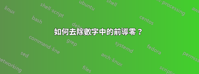 如何去除數字中的前導零？