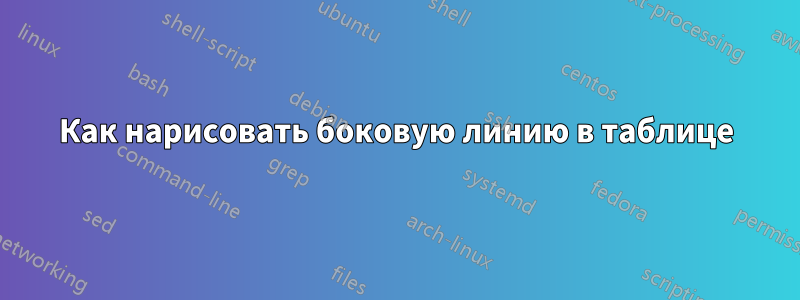 Как нарисовать боковую линию в таблице