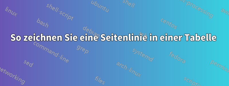 So zeichnen Sie eine Seitenlinie in einer Tabelle
