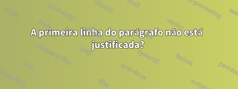 A primeira linha do parágrafo não está justificada?