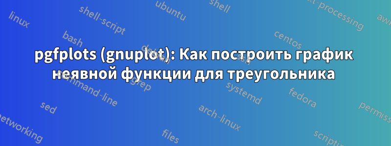 pgfplots (gnuplot): Как построить график неявной функции для треугольника