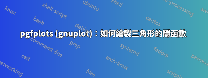 pgfplots (gnuplot)：如何繪製三角形的隱函數