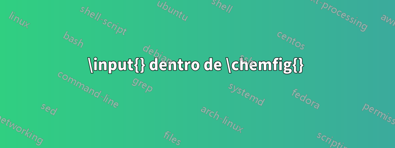\input{} dentro de \chemfig{}