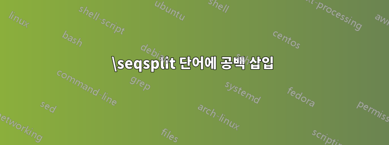 \seqsplit 단어에 공백 삽입