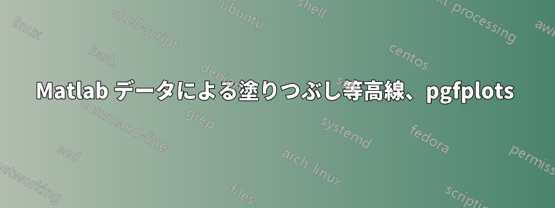 Matlab データによる塗りつぶし等高線、pgfplots