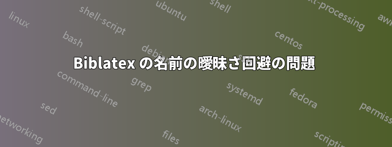 Biblatex の名前の曖昧さ回避の問題