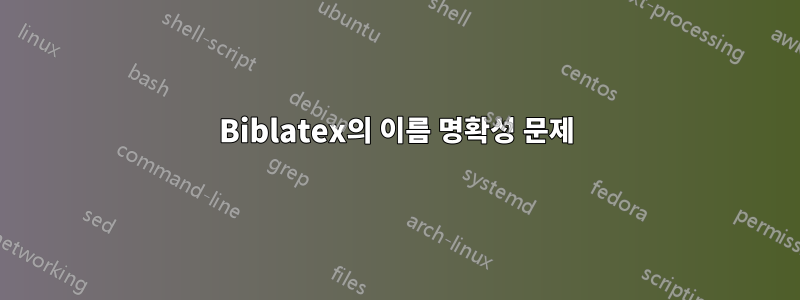 Biblatex의 이름 명확성 문제