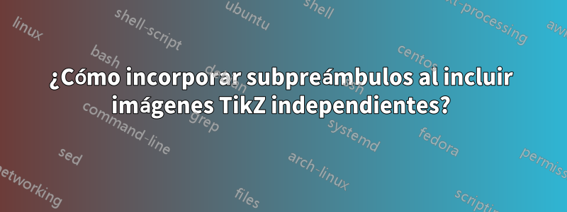 ¿Cómo incorporar subpreámbulos al incluir imágenes TikZ independientes?