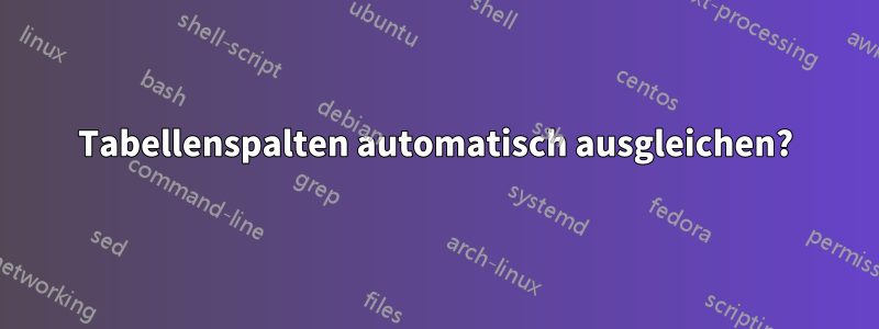 Tabellenspalten automatisch ausgleichen?