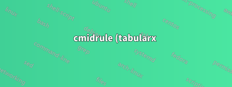 cmidrule (tabularx) を使用した表内の線の長さが等しくない