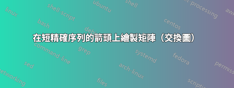 在短精確序列的箭頭上繪製矩陣（交換圖）