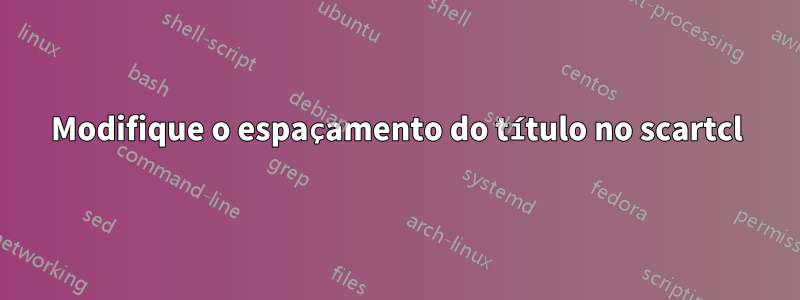 Modifique o espaçamento do título no scartcl