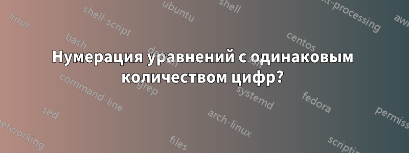 Нумерация уравнений с одинаковым количеством цифр?