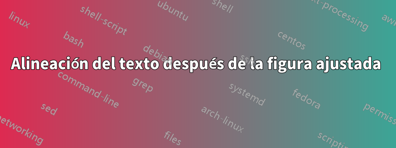 Alineación del texto después de la figura ajustada