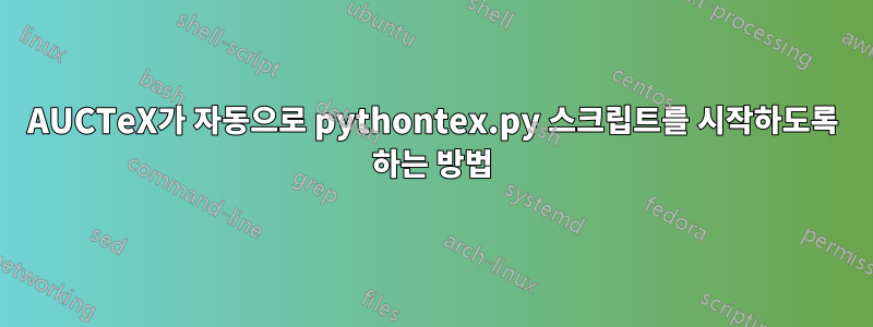 AUCTeX가 자동으로 pythontex.py 스크립트를 시작하도록 하는 방법