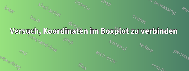 Versuch, Koordinaten im Boxplot zu verbinden