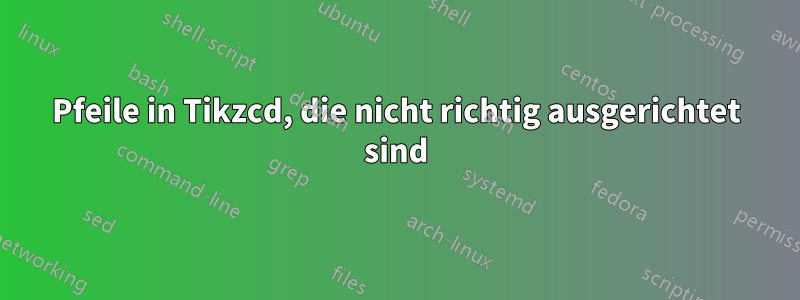 Pfeile in Tikzcd, die nicht richtig ausgerichtet sind