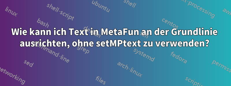 Wie kann ich Text in MetaFun an der Grundlinie ausrichten, ohne setMPtext zu verwenden?