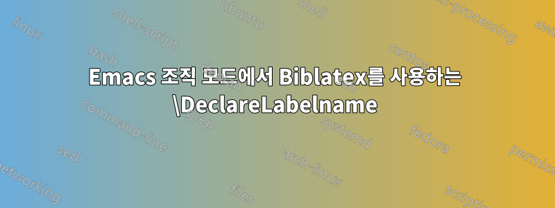 Emacs 조직 모드에서 Biblatex를 사용하는 \DeclareLabelname