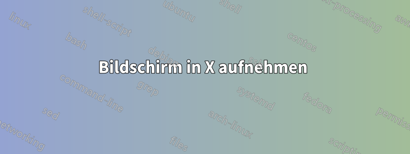 Bildschirm in X aufnehmen