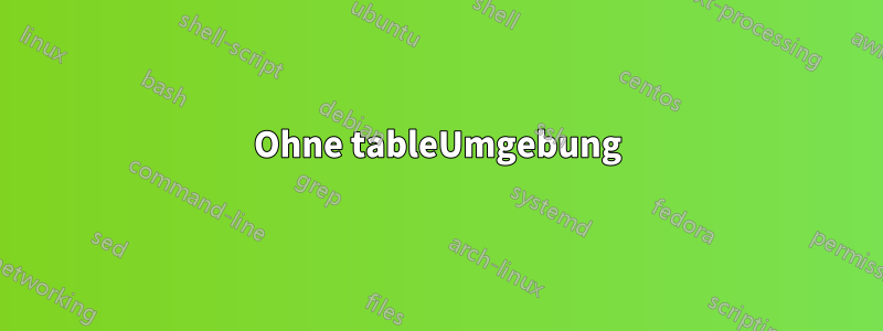 Ohne tableUmgebung