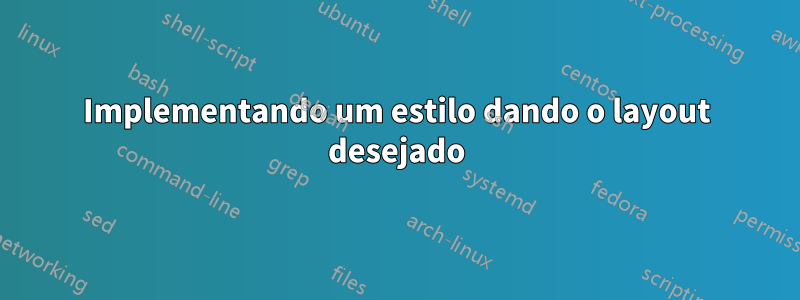 Implementando um estilo dando o layout desejado