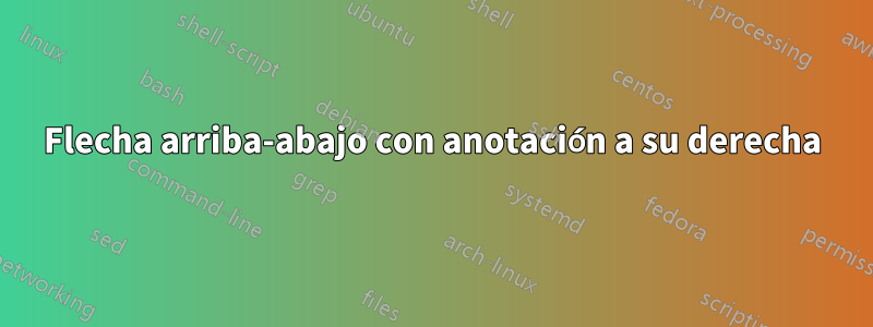 Flecha arriba-abajo con anotación a su derecha