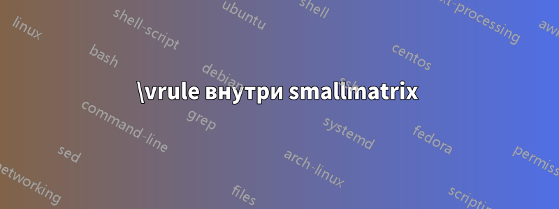 \vrule внутри smallmatrix