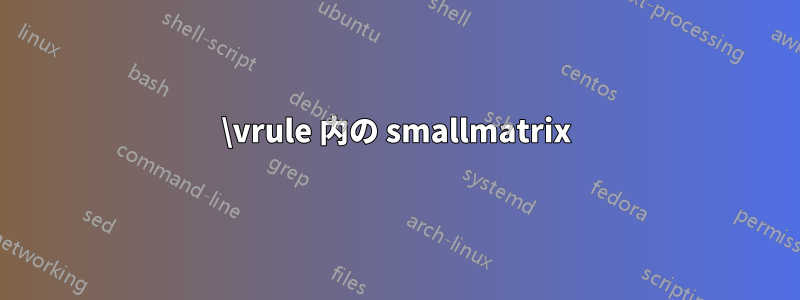 \vrule 内の smallmatrix