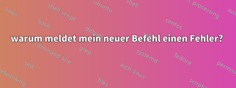 warum meldet mein neuer Befehl einen Fehler?