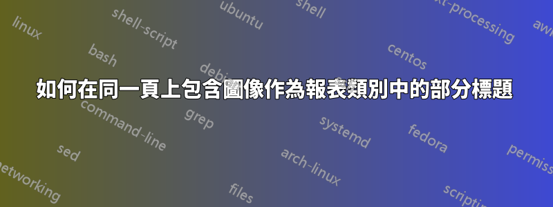 如何在同一頁上包含圖像作為報表類別中的部分標題