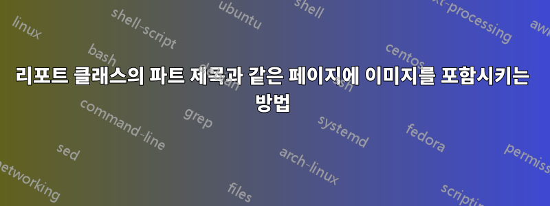 리포트 클래스의 파트 제목과 같은 페이지에 이미지를 포함시키는 방법