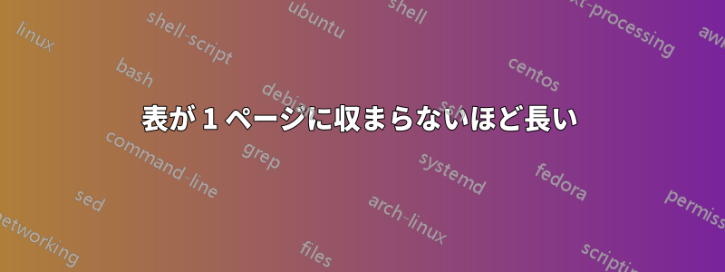 表が 1 ページに収まらないほど長い