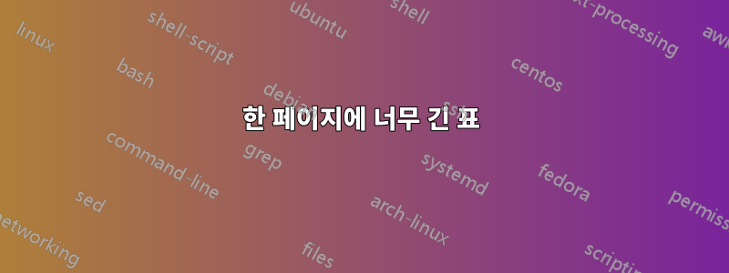 한 페이지에 너무 긴 표