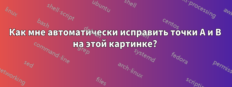 Как мне автоматически исправить точки A и B на этой картинке?