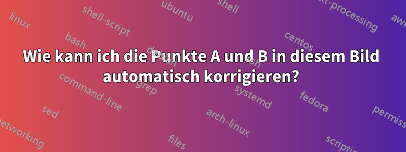 Wie kann ich die Punkte A und B in diesem Bild automatisch korrigieren?