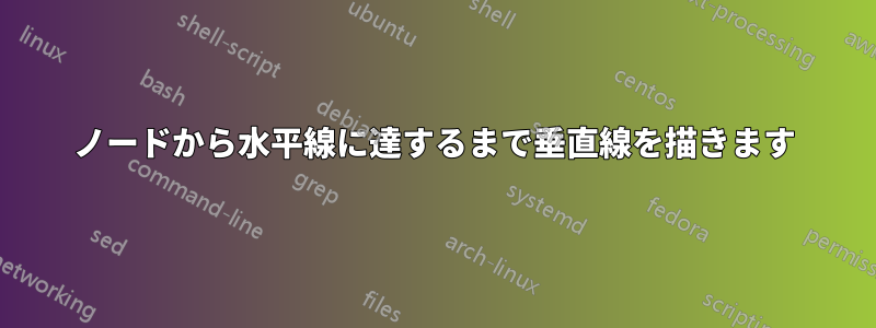 ノードから水平線に達するまで垂直線を描きます