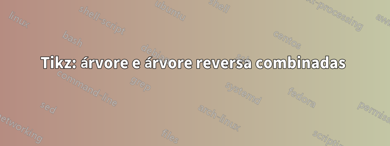 Tikz: árvore e árvore reversa combinadas