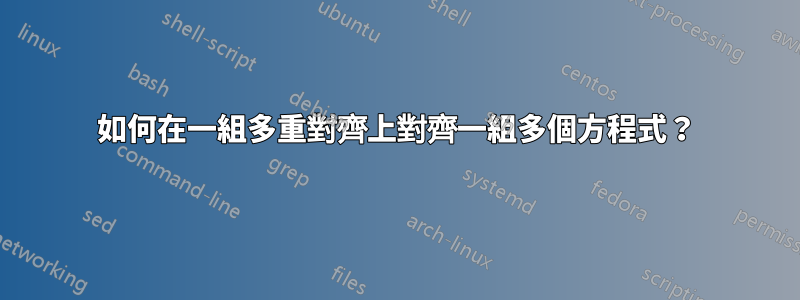 如何在一組多重對齊上對齊一組多個方程式？