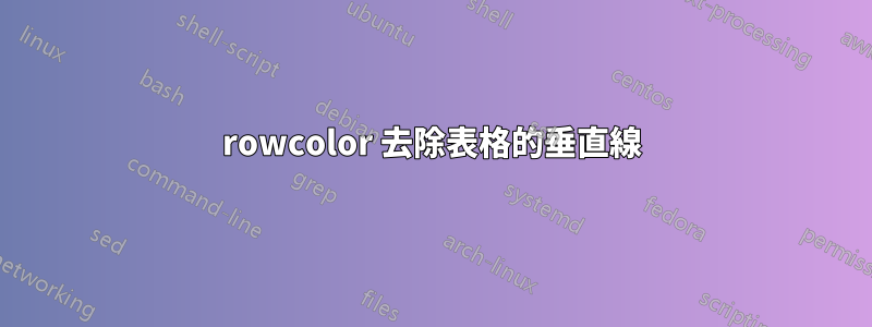 rowcolor 去除表格的垂直線