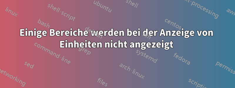 Einige Bereiche werden bei der Anzeige von Einheiten nicht angezeigt