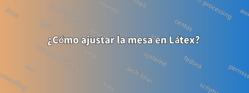 ¿Cómo ajustar la mesa en Látex?