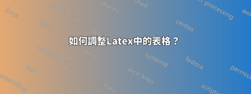 如何調整Latex中的表格？