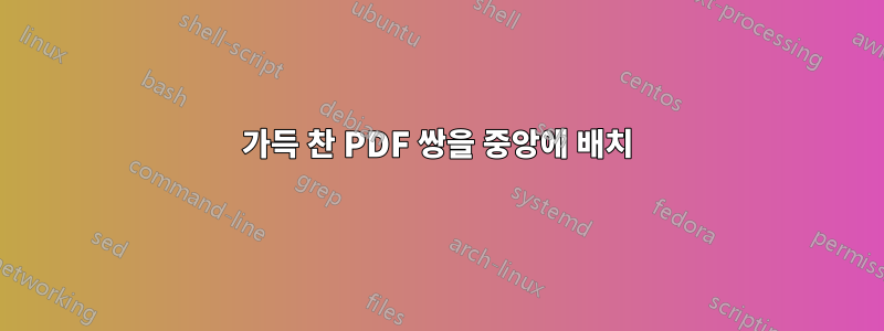 가득 찬 PDF 쌍을 중앙에 배치