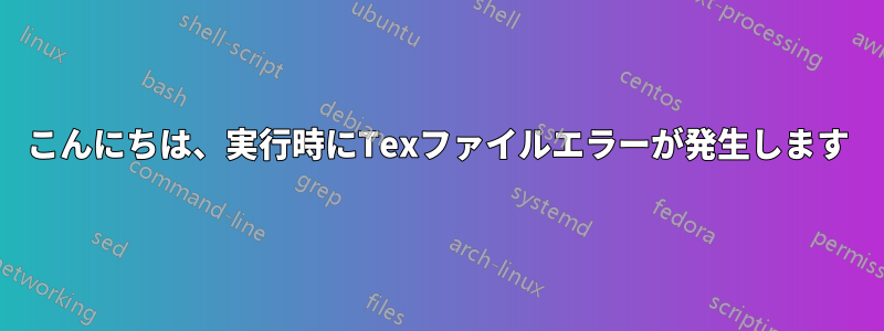 こんにちは、実行時にTexファイルエラーが発生します