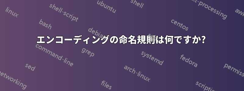 エンコーディングの命名規則は何ですか?